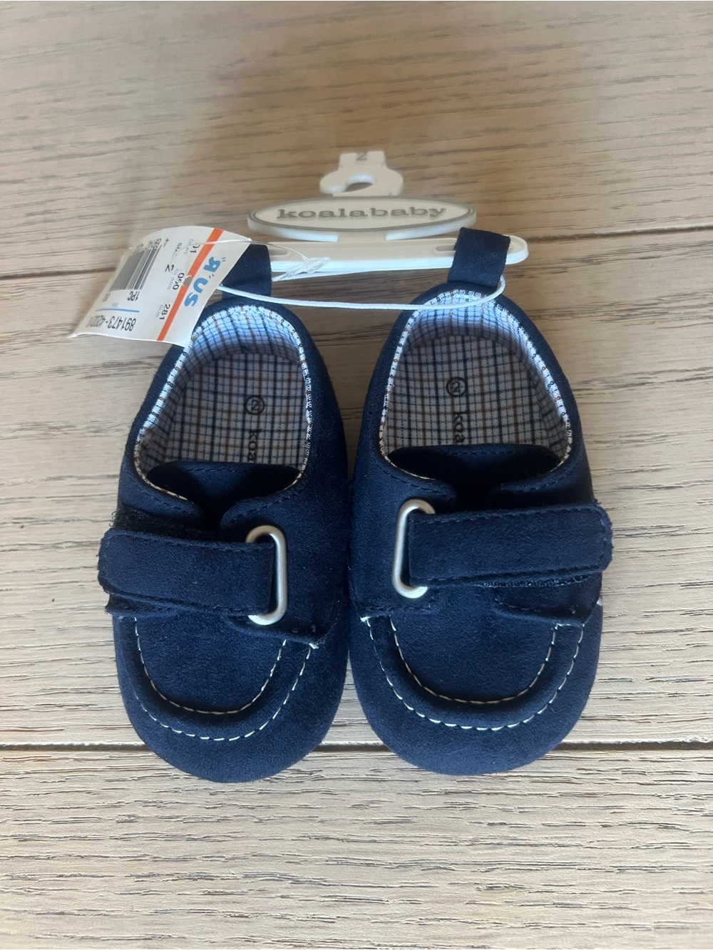 Koala Kids Navy Blue Suede-Look Baby Moccasins Shoes
